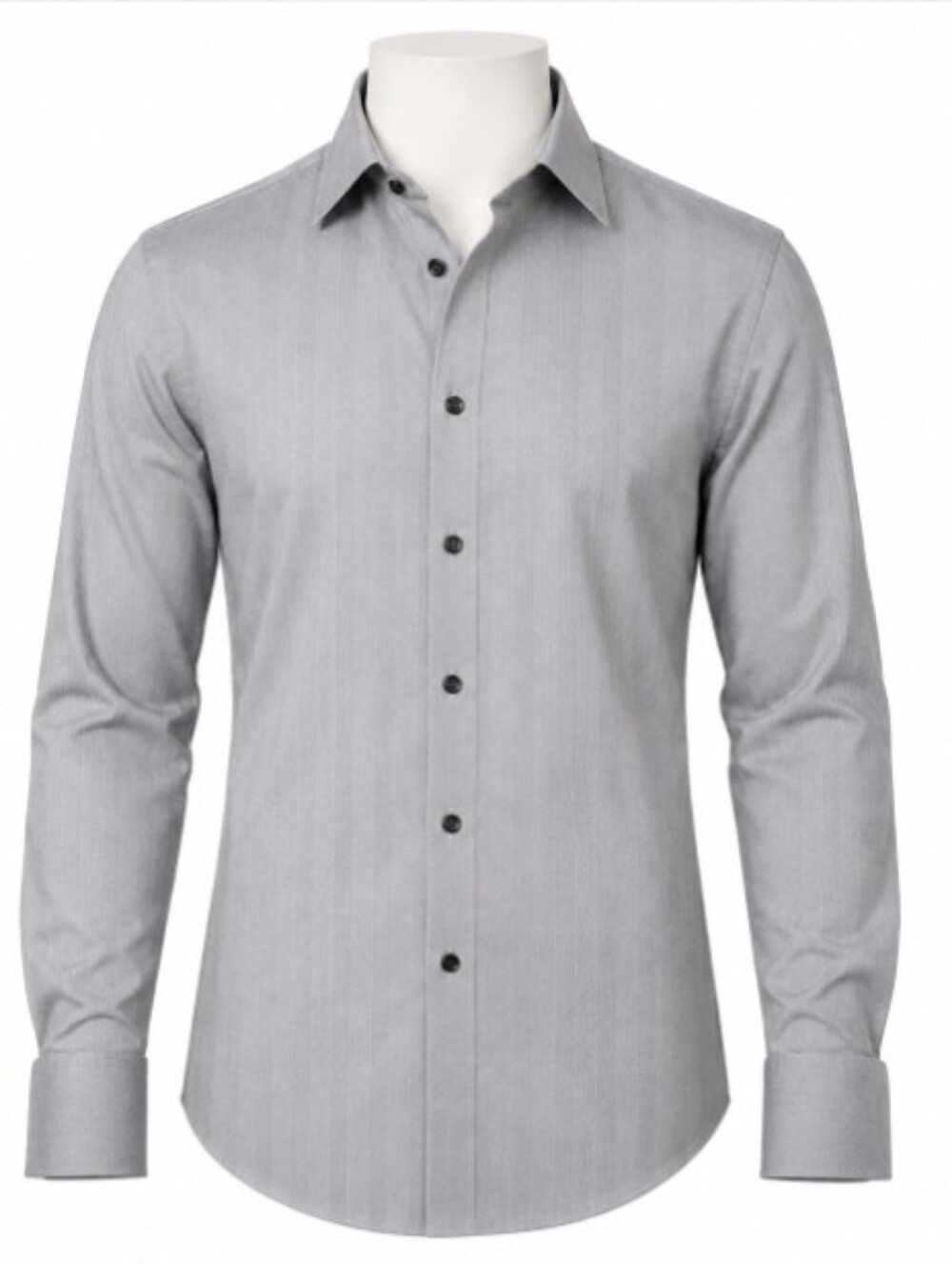 ERMENEGILDO ZEGNA Gray Dress Shirt 15.5 EUR 39 Cotton Twill French Cuffs - Picture 3 of 6